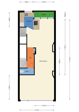 Floorplan - Noorderhavenkade 60b03, 3038 XL Rotterdam